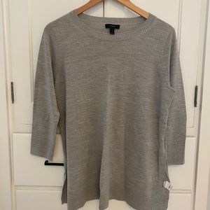 J Crew heather grey crew merino wool sweater